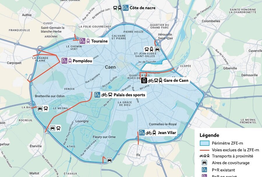 Périmètre de la zone à faibles émissions mobilité